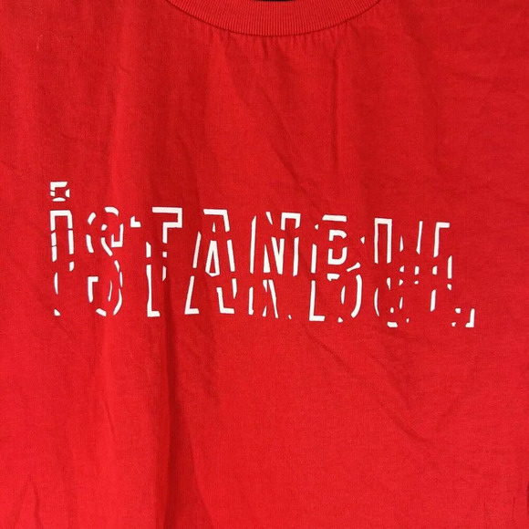 Mavi Shirt Unisex Large Red Istanbul Print Short Sleeve Crew Neck 100% Cotton - Picture 5 of 9